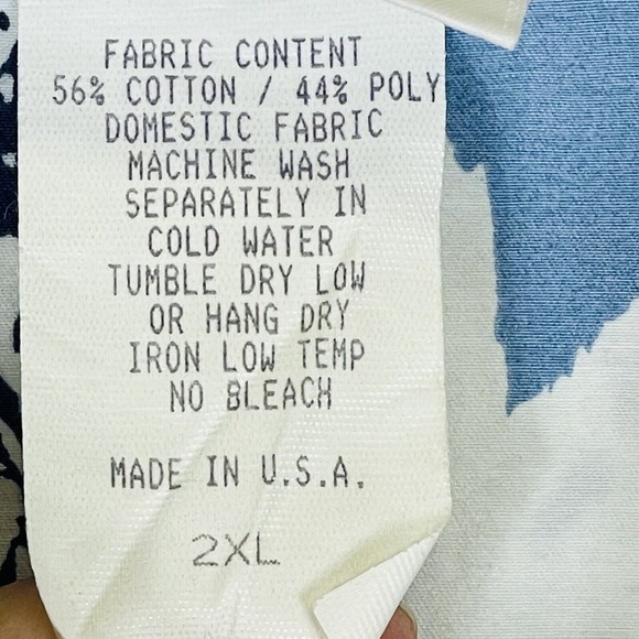 Murf Vintage Surf Theme Blue White Short Sleeve Button Front Top Shirt Mens 2XL - Picture 8 of 8